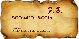 Füstös Béla névjegykártya