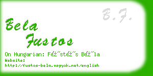 bela fustos business card